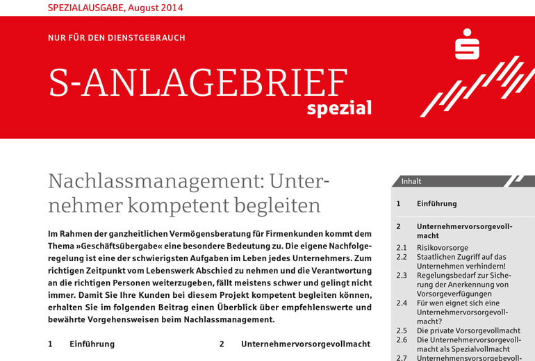 Nachlassmanagement: Unternehmer kompetent begleiten